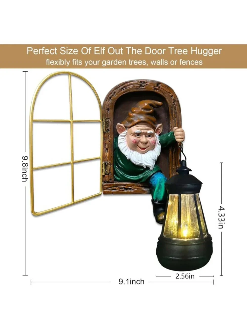 Whimsical Solar Lantern Gnome Statues - Outdoor Fairy Garden Decor & Halloween